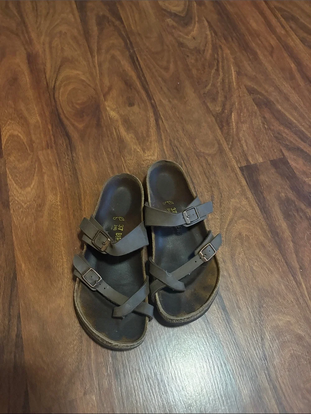 Birkenstock Kids Brown Double-Strap Toe-Loop Sandals